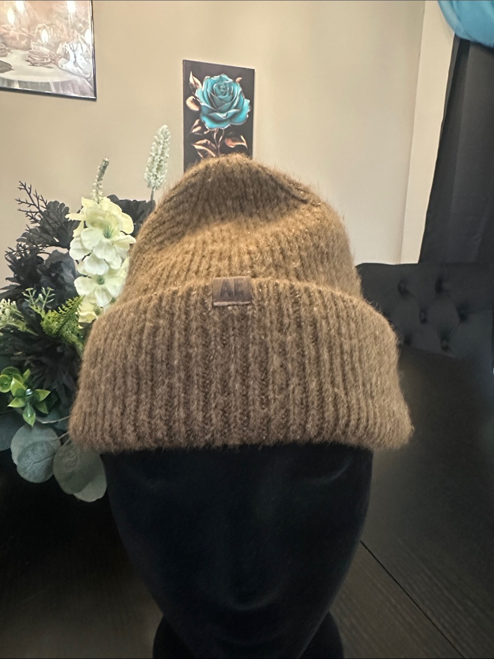 American Eagle Outfitters Brown Fold-Over Ribbed Beanie